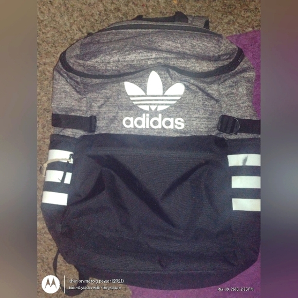 Adidas Ori Classic Zip Top Backpack Onix Jersey/Black CK2277 - Picture 1 of 8